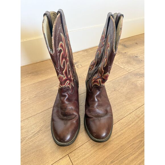 DURANGO 11D Men Leather Cowboy Boots Men’s Brown Western Boot Rodeo Riding main image 4